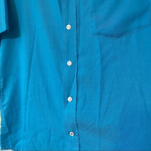 Club Room Short Sleeve Teel Blue Shirt Sz Medium - Picture 4 of 9